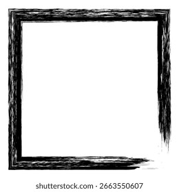 Quadro quadrado preto isolado em branco. Quadro usado antigo . Quadro vetorial para texto, foto, cartão, certificado, imagem, banner, cartaz