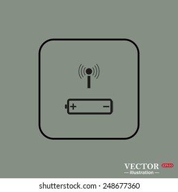 Black square frame on a green background. power management through a wi-fi network, vector, EPS 10