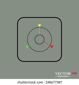 Black square frame on a green background. GPS navigation,  vector illustration, EPS 10