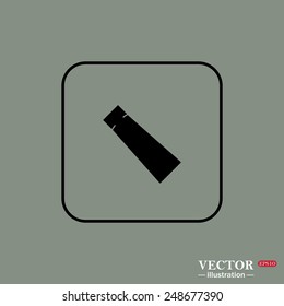 Black square frame on a green background. tube for cream or another cosmetic remedy , vector illustration, EPS 10