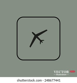 Black square frame on a green background. plane, vector, EPS 10