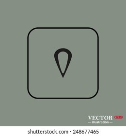 Black square frame on a green background. gps,  vector illustration, EPS 10
