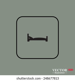 Black square frame on a green background. bed.  Vector illustration EPS 10