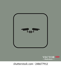 Black square frame on a green background. Two surveillance cameras, vector illustration, EPS 10