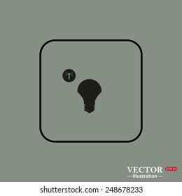 Black square frame on a green background. LED lamp controlled via wi-fi network, vector illustration, EPS 10