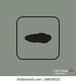 Black square frame on a green background. cloud, vector illustration, EPS 10
