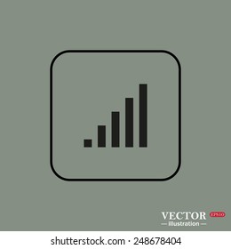 Black square frame on a green background. signal strength indicator, vector illustration, EPS 10