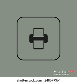 Black square frame on a green background. printer , vector illustration, EPS 10