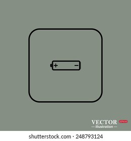 Black square frame on a green background. Black square frame on a green background. battery