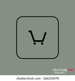 Black square frame on a green background.  put in shopping cart , vector illustration, EPS 10