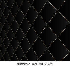 Black square Golden frame abstract background design with Gradient and shadows. Vector