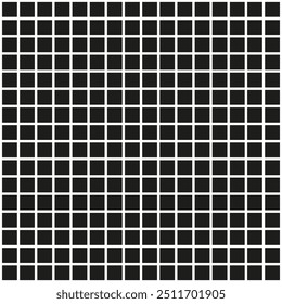 Black square grid. Repetitive tile pattern. Geometric square design. Abstract grid layout.