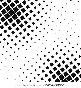 Black square halftone background. Pattern with squares. Halftone Square Pixels Pattern. Abstract Pattern