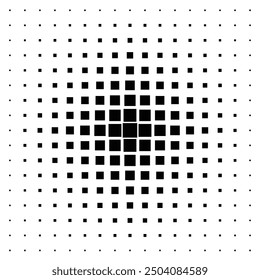 Black square halftone pattern background. halftone square box. pixels pattern of black squares