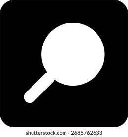 Lupa cuadrada negra, Vector de línea simple para diseño UI UX. Símbolo para el Sitio web y el App móvil interfaz y botón de navegación
