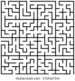 Black square maze (20x20) on a white background