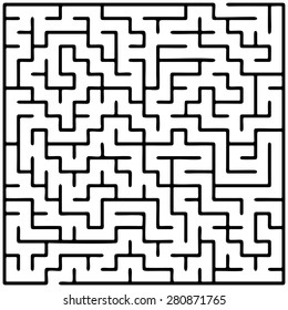 Black square maze (20x20) on a white background