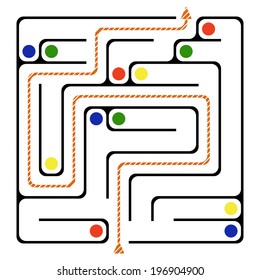 Black square maze on a white background