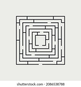 black square maze on white background