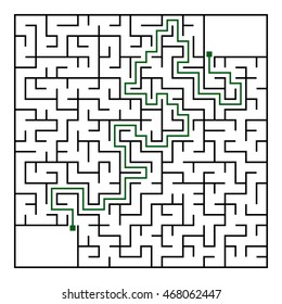 Black square maze(24x24) with help on a white background