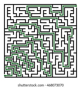 Black square maze(24x24) with help on a white background