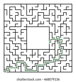 Black square maze(24x24) with help on a white background