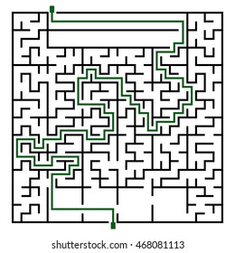 Black square maze(24x24) with help on a white background