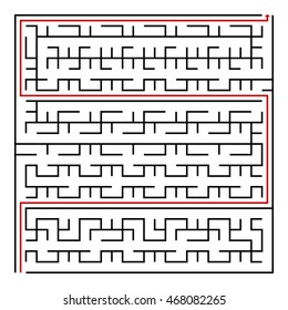 Black square maze(24x24) with help on a white background
