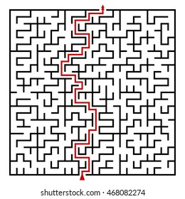 Black square maze(24x24) with help on a white background