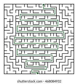 Black square maze(24x24) with help on a white background