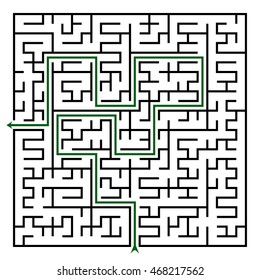 Black square maze(24x24) with help on a white background