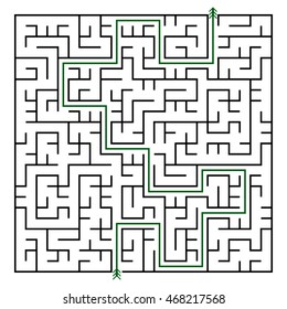 Black square maze(24x24) with help on a white background