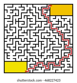 Black square maze(24x24) with help on a white background