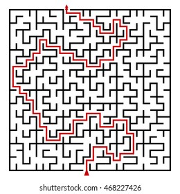 Black square maze(24x24) with help on a white background