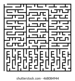 Black square maze(24x24) on a white background
