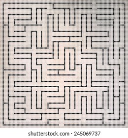 Black square maze-mosaic (22x22) on a gray background