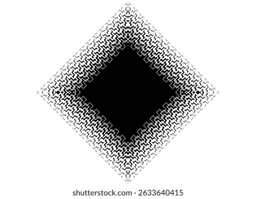 Cuadrado negro sobre blanco. Vector Patrón geométrico de píxeles abstractos. para publicidad, embalaje, carteles, anuncios. Vector de fondo simétrico. Lugar para el texto. Óptico. Marco