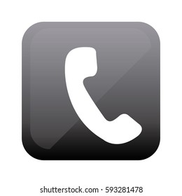 black square with phone icon vector illustration