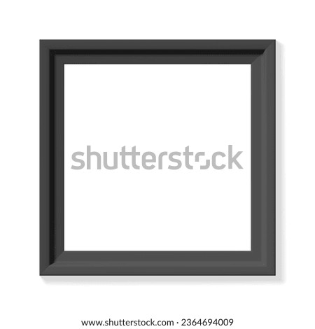 Black square picture frame isolated on white background