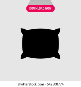 Icono de vector almohada cuadrada negra.  Ilustración vectorial plana simple y moderna para aplicaciones móviles, sitios web o aplicaciones de escritorio 