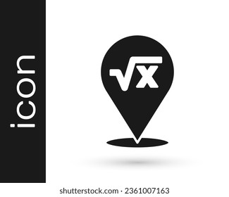 Black Square root of x glyph icon isolated on white background. Mathematical expression.  Vector