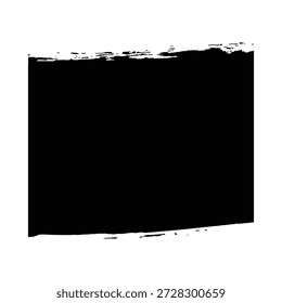 Um quadrado preto com bordas ásperas e irregulares é definido em um plano de fundo branco limpo, criando um contraste impressionante que chama a atenção do espectador. A composição simples, porém ousada, contribui para uma experiência visual instigante.