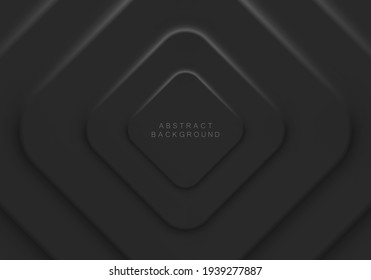 Black square with rounded corners.Abstract vector background.