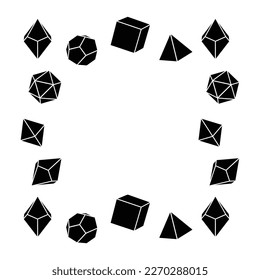 Black square shaped dice frame, hand drawn vector