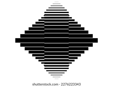 Black square striped design element on a white background. Abstract frame for printing, web design, advertising, wall art. Abstract steps. Modern black and white background