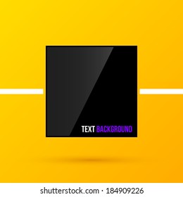 Black square text frame on bright yellow background in modern corporate style. EPS10
