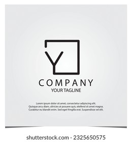 Black square y logo premium elegant template vector eps 10