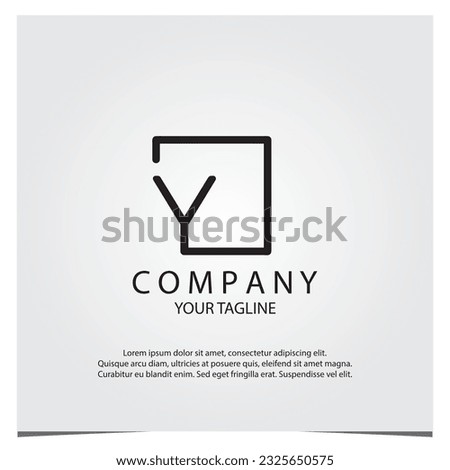 Black square y logo premium elegant template vector eps 10