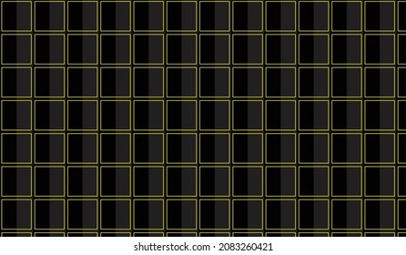 Black square and yellow lines background vector design