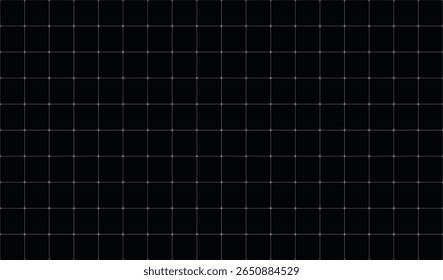 Black squared grid texture, graph paper, technical paper. Vector blank dark sheet pattern for notebook, diary, school math